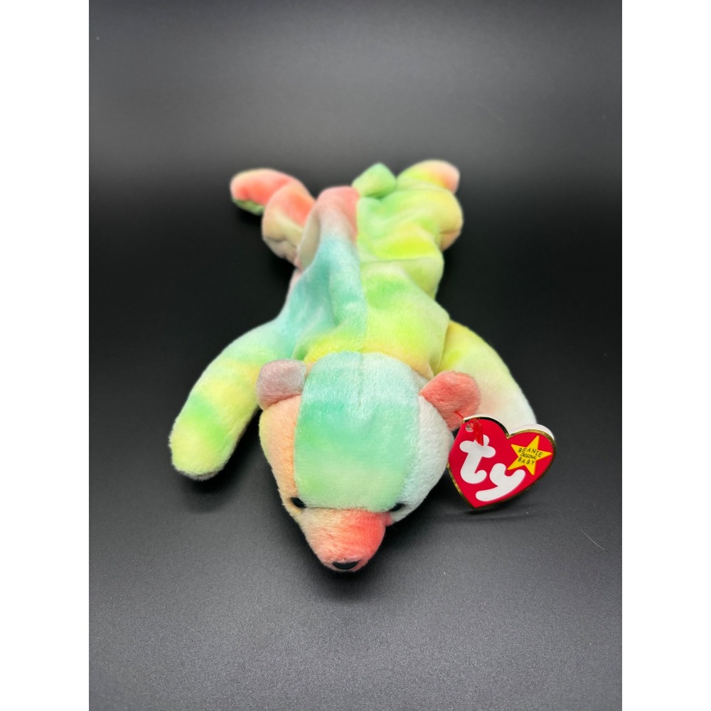Ty Beanie Baby Sammy Bear OS Multi-Color Tie-Dye Retired Plush Toy 1998